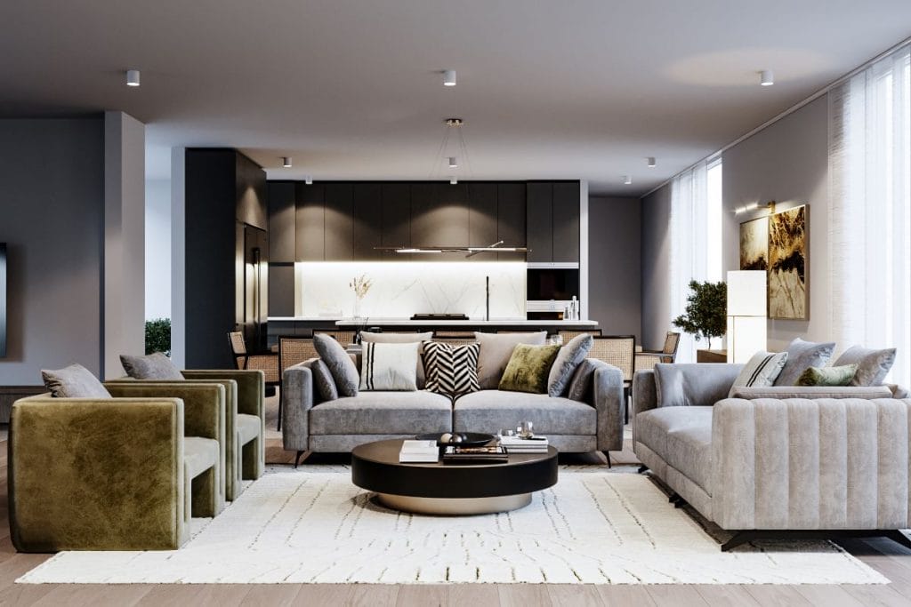 Modern masculine interior design by Decorilla