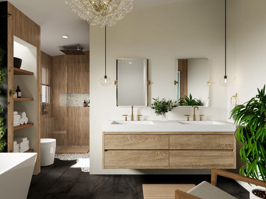 Modern modern tropical bathroom design by Decorilla