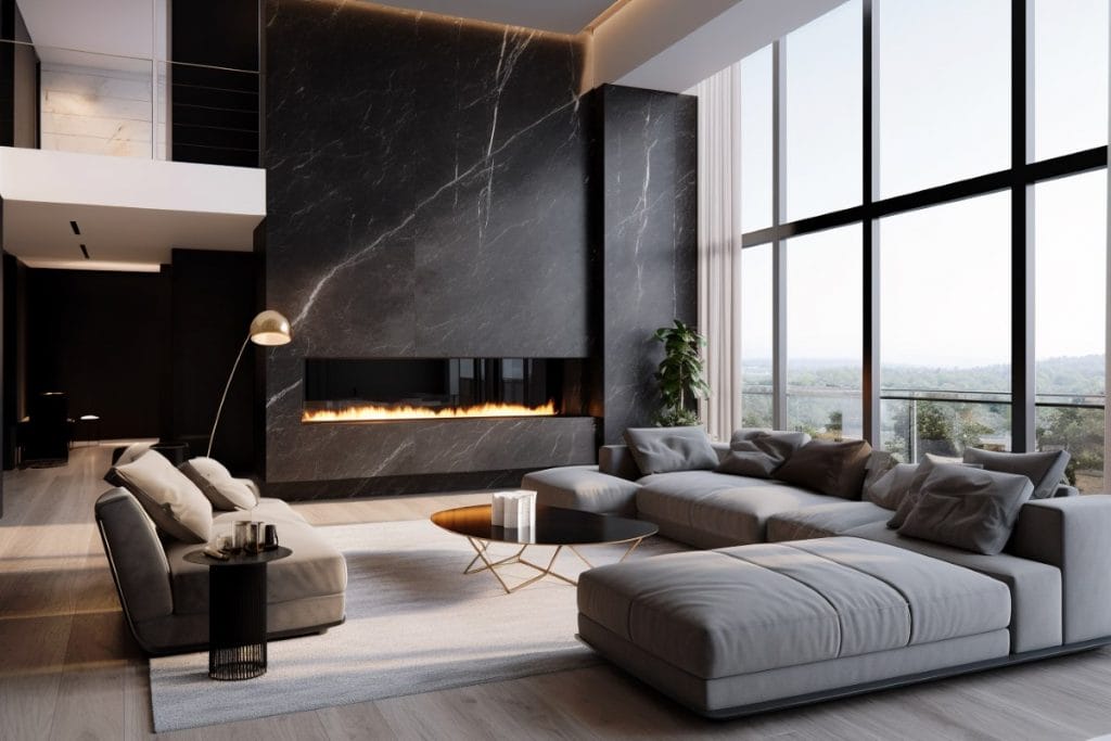 Moody modern masculine living room by Decorilla