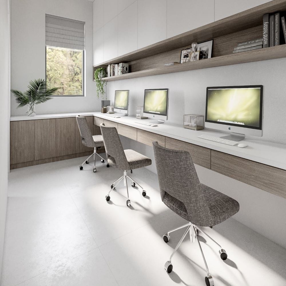 Office desk decor and storage solutions by Decorilla