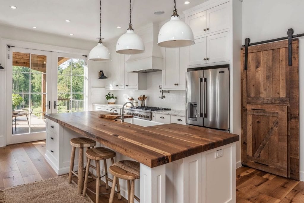 Rustic kitchen inspiration with butcherblock countertop by Decorilla