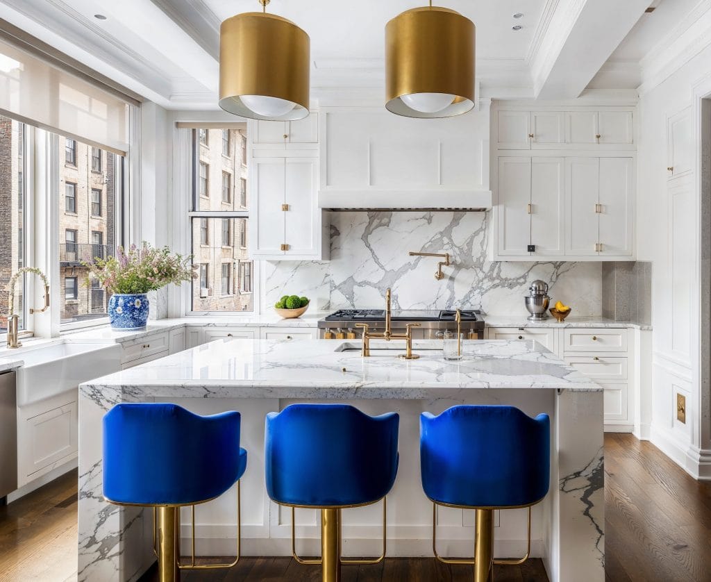 Transitional glam kitchen inspiration by Decorilla