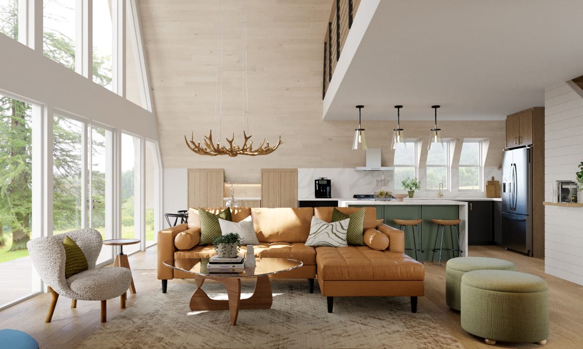 Before After A Frame Cabin Interior Decorilla Online Interior Design