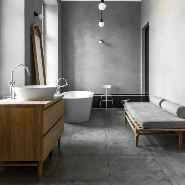 Elegant open-concept bathroom design by Decorilla