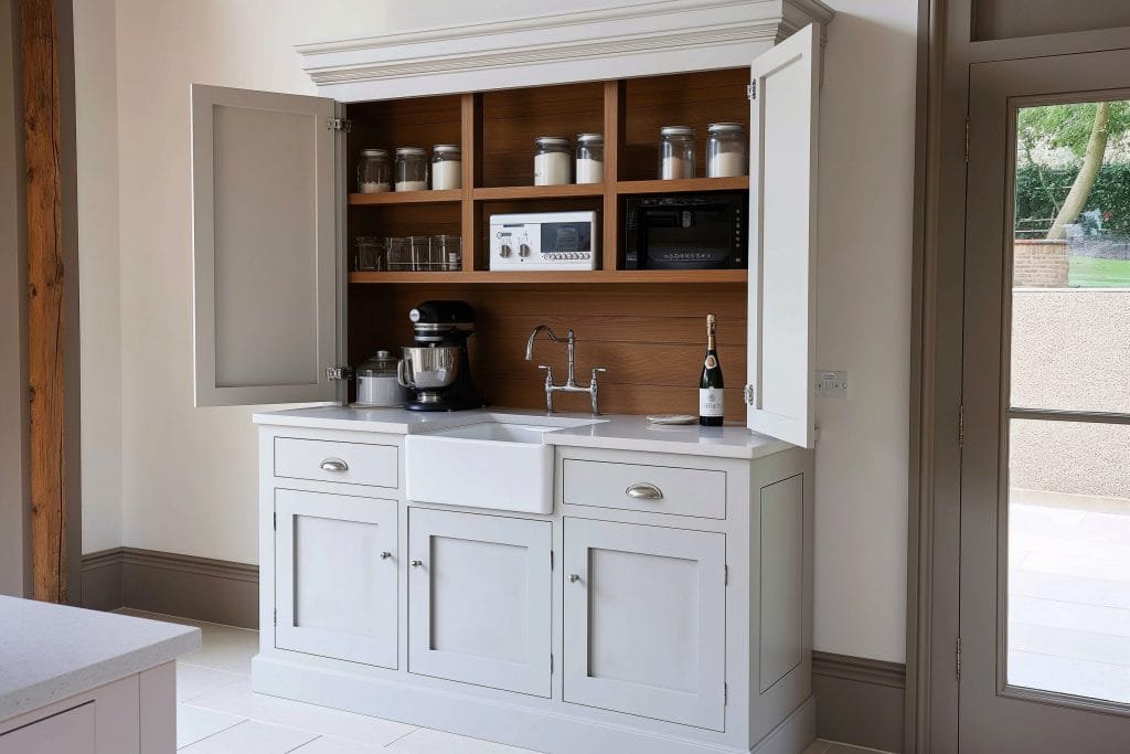 Freestanding appliance garage cabinet by Decorilla