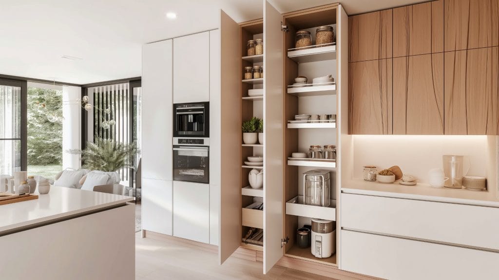 Galley kitchen storage ideas by Decorilla