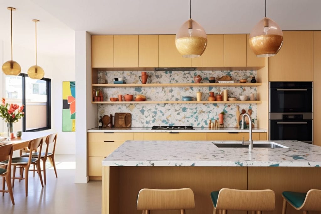 Mid-century online kitchen design by Decorilla