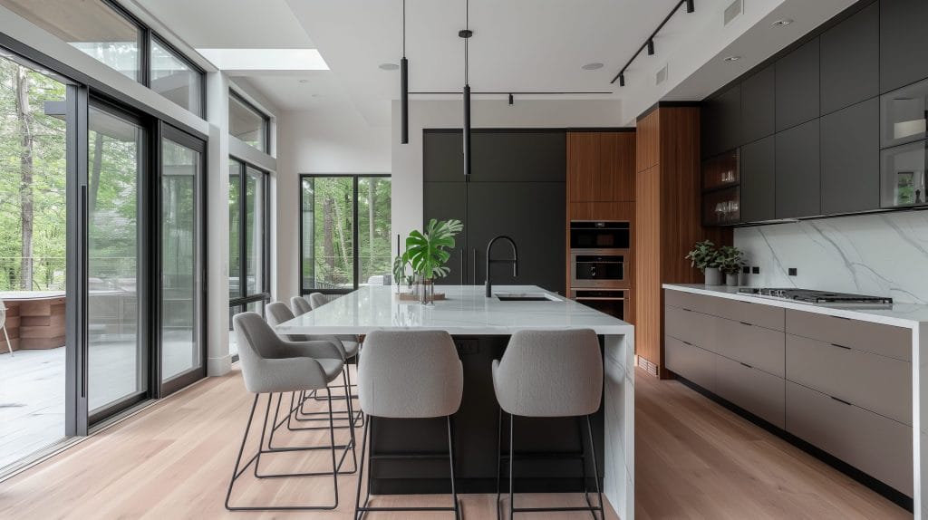 Quiet luxury decor style and layered lighting in a kitchen by Decorilla