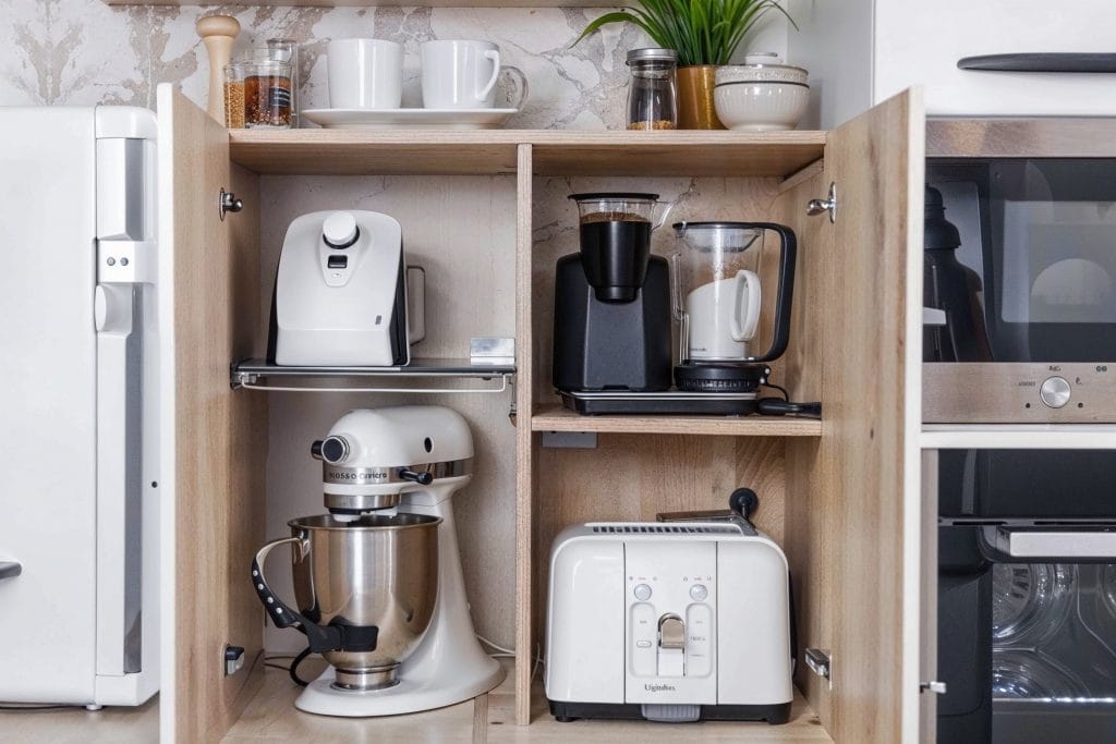 Small appliance garage in a contemporary kitchen by decorilla.jpeg