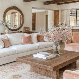 Spring home decor ideas in a living room by Decorilla