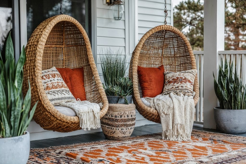 Spring home decor on a shabby chic porch by Decorilla