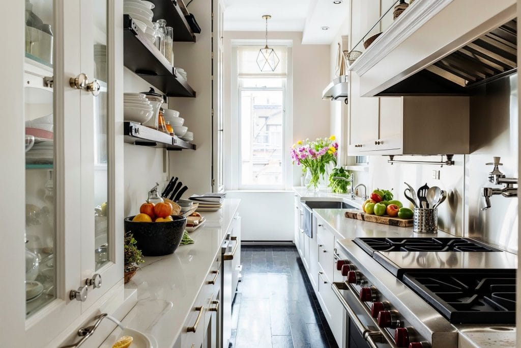 White galley kitchens design by Decorilla