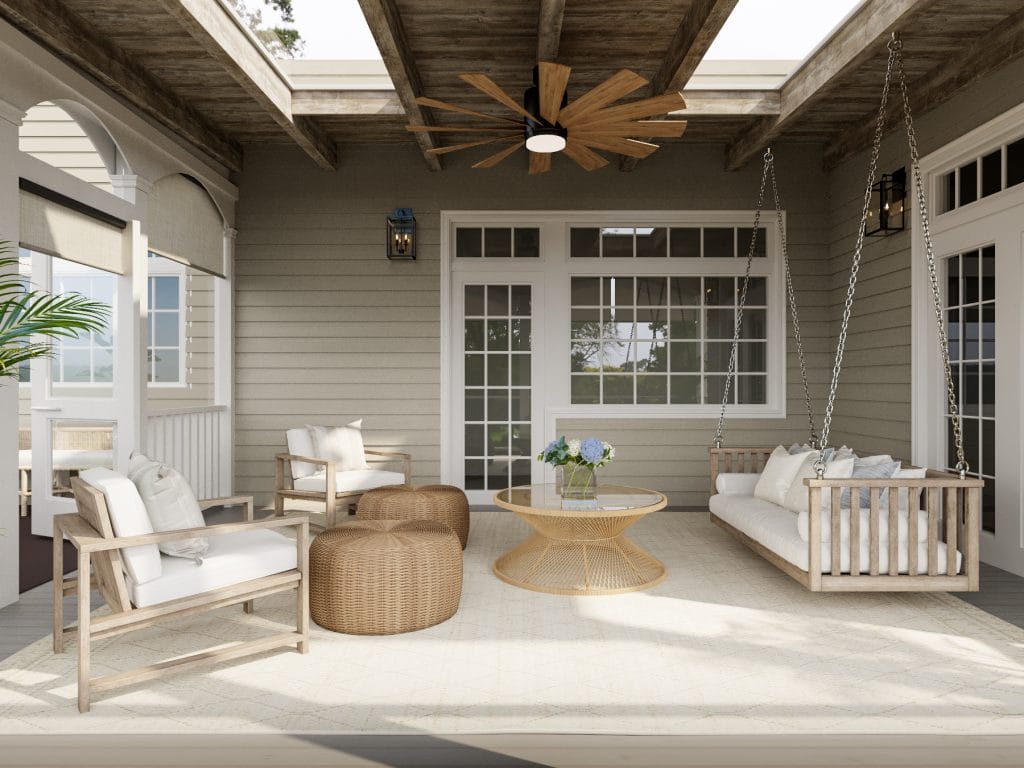 spring porch décor - swing chairs