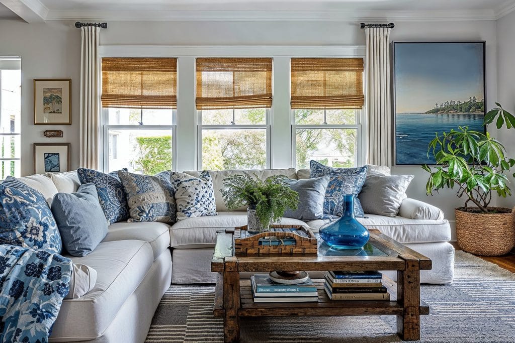 Affordable decorating ideas for a coastal living room by Decorilla
