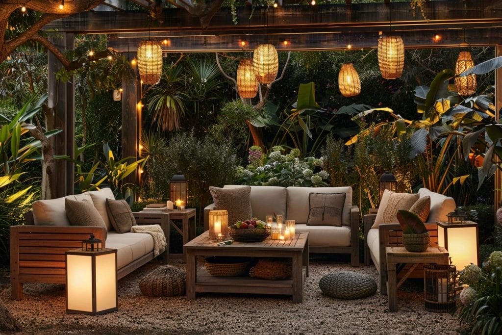 Boho patio design by Decorilla