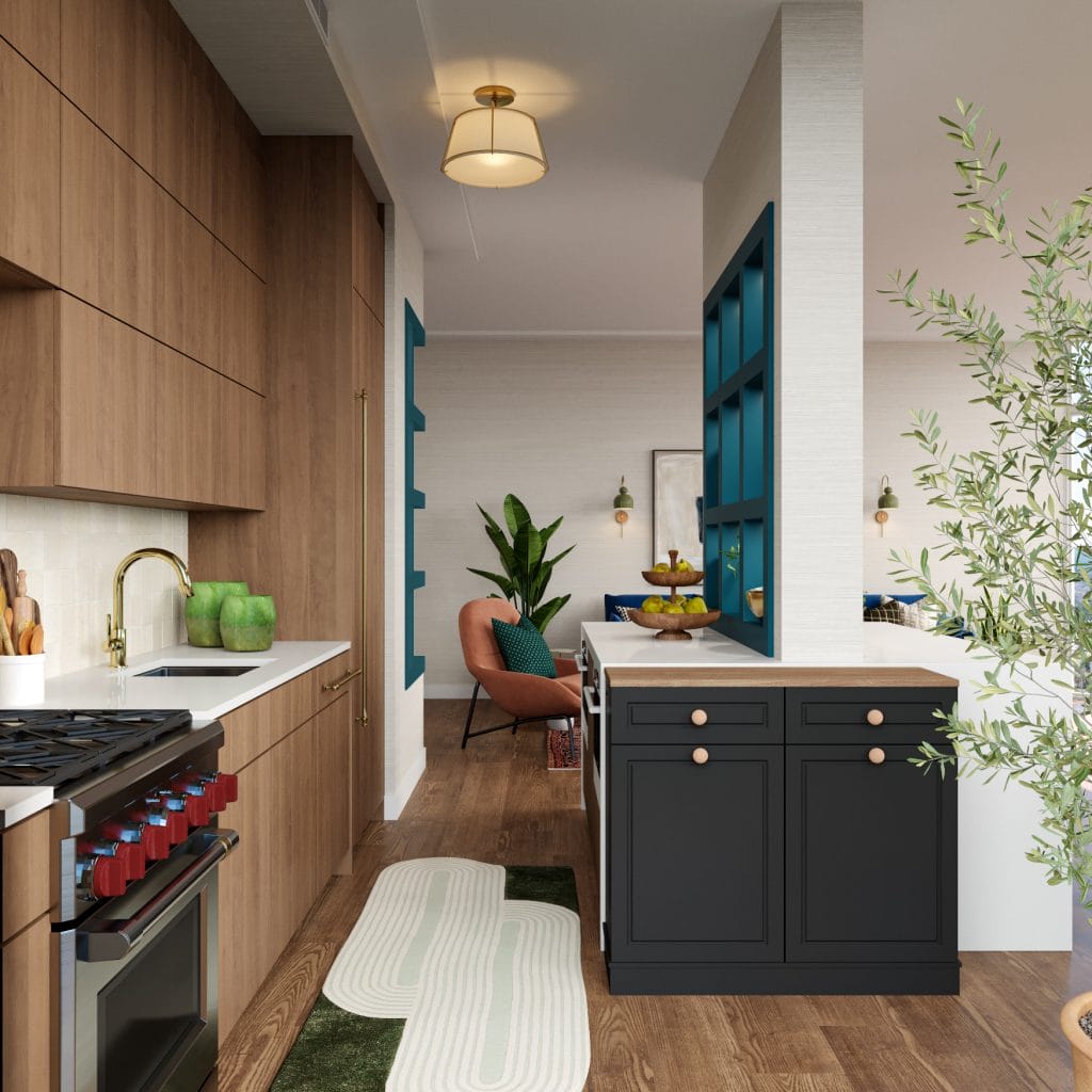 Eclectic apartment design brings charm to the kitchen by Decorilla
