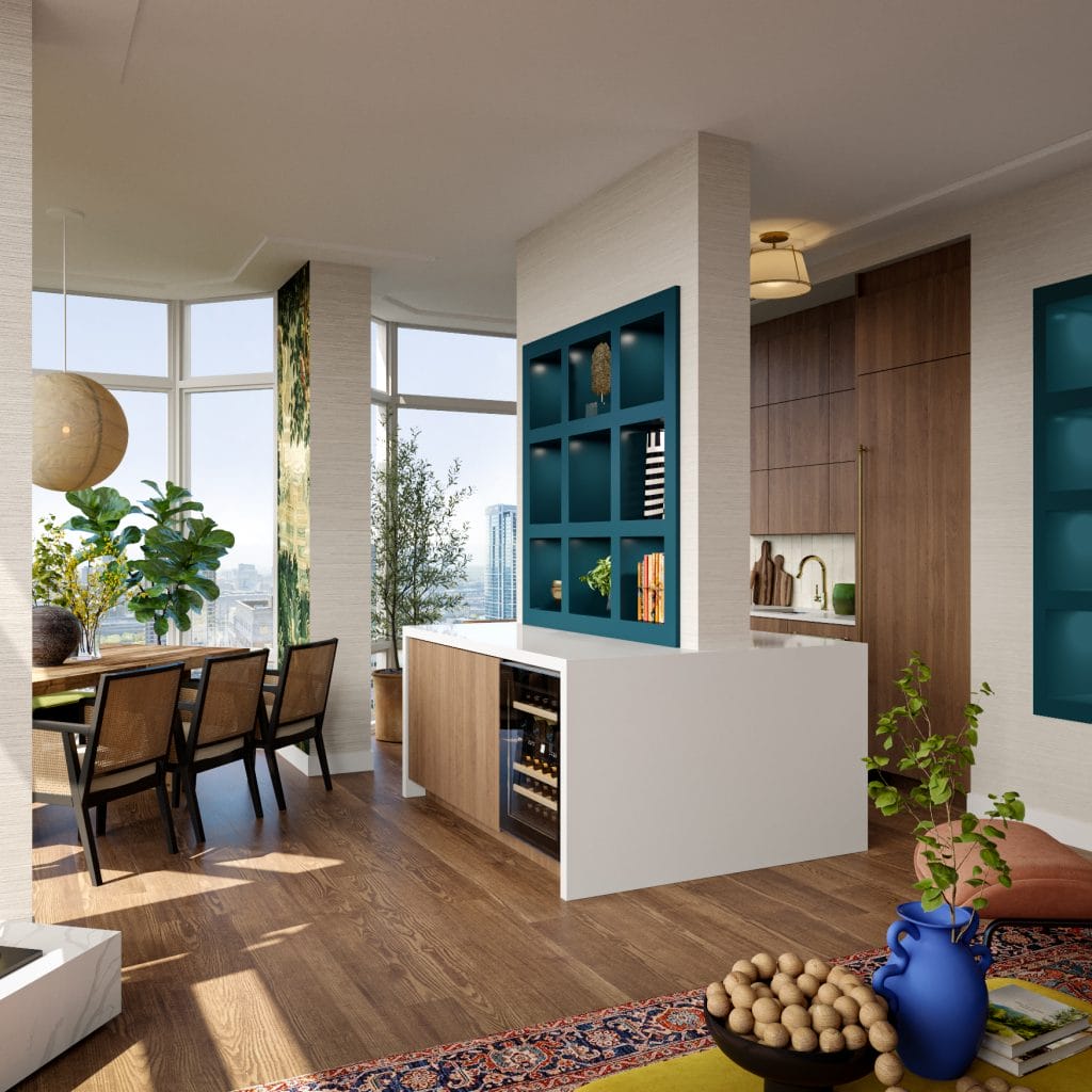 Elegant eclectic open-space apartment design by Decorilla