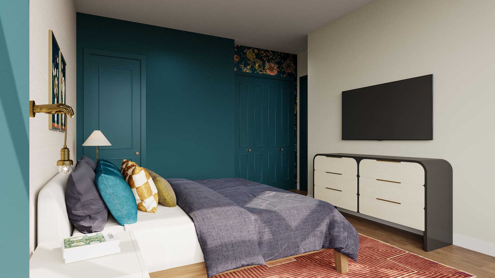 View of Before & After: Vibrant Eclectic Apartment Design - Decorilla Online ...