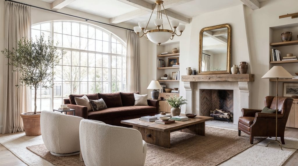 Modern rustic interior design blending old and new elements, by Decorilla