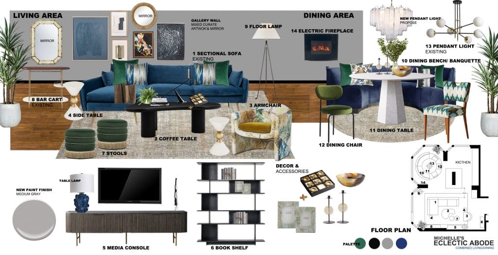 Preliminary proposal by Decorilla designer Ibrahim H.