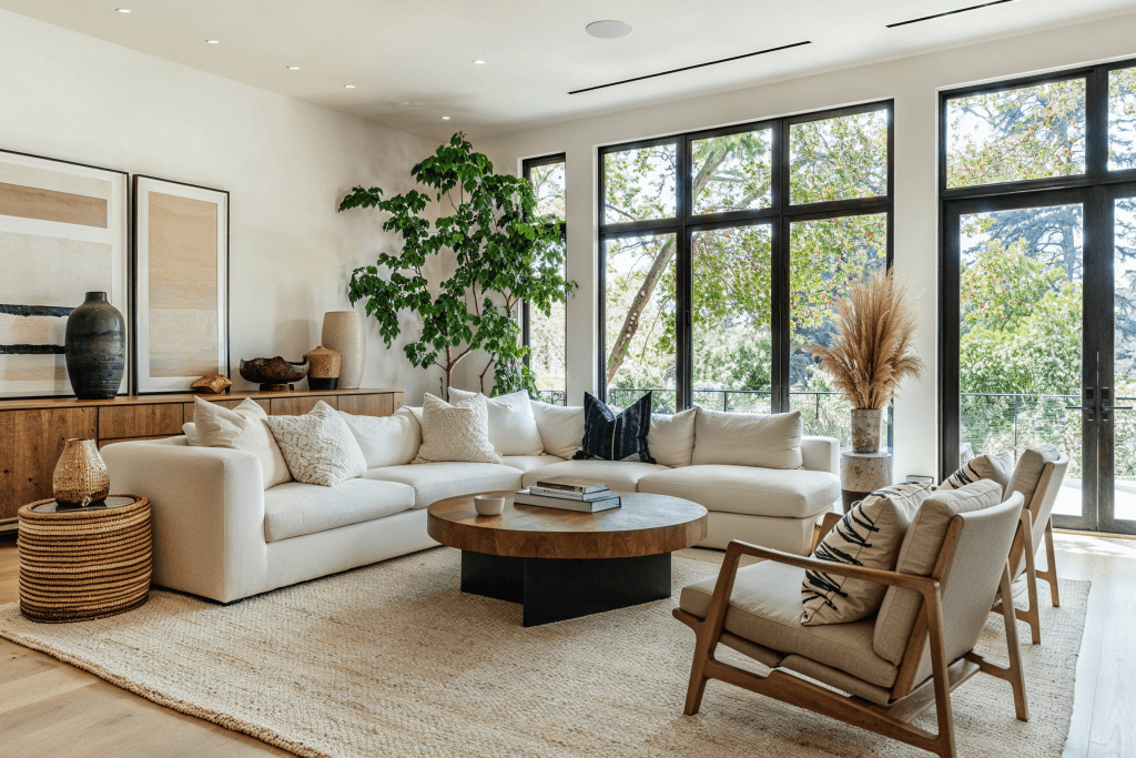 Rustic boho living room by Decorilla