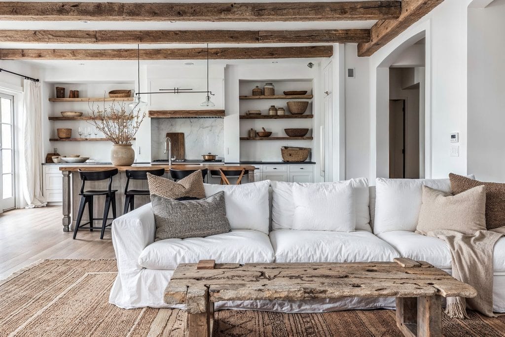 Rustic living room interior design by Decorilla
