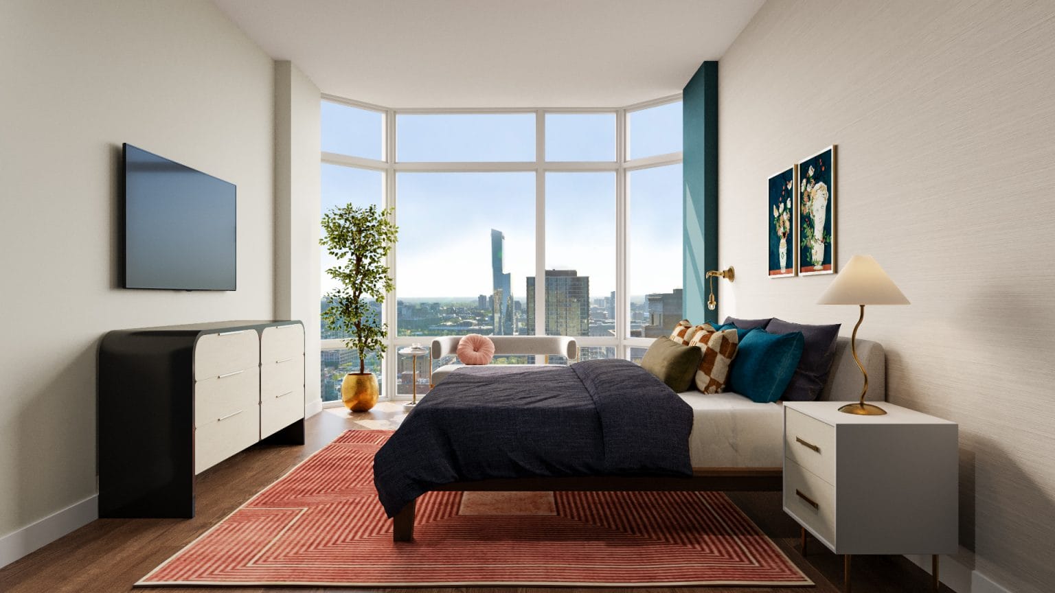 Image showcasing Before & After: Vibrant Eclectic Apartment Design - Decorilla Online ...