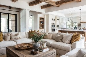 Classy Rustic home interior with exposed beams