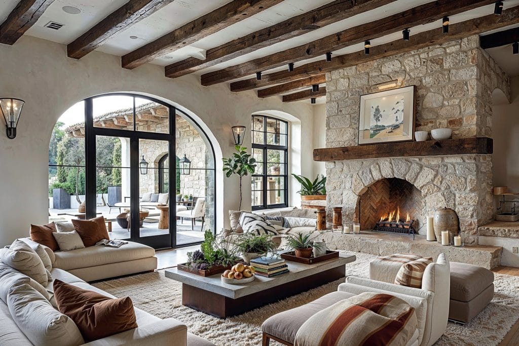 Rustic house interior of a living room