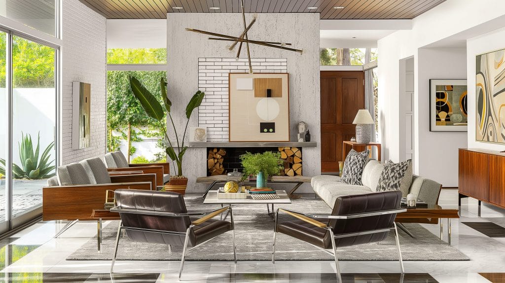 mid century modern living room design
