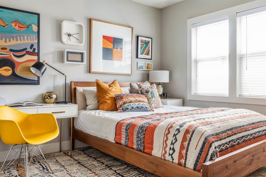 Feng shui desk in a bedroom by Wanda P