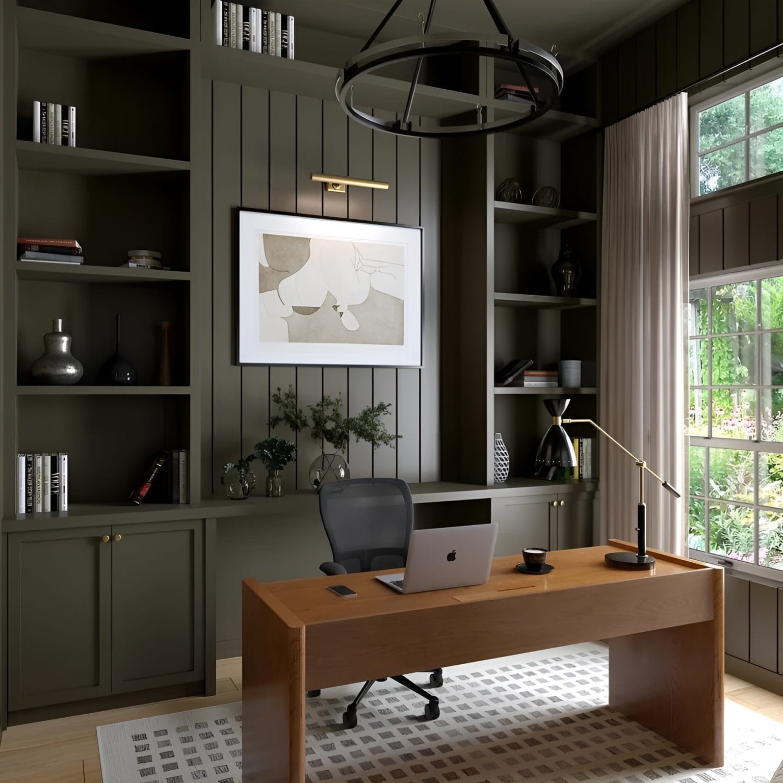 Before & After: Timeless Modern Home Office Design - Decorilla Online ...