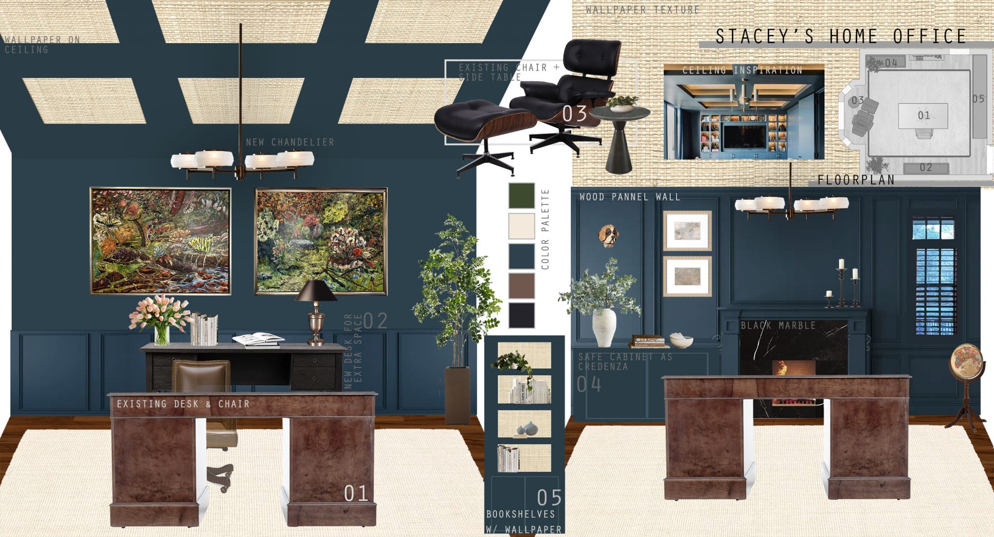 Before & After: Classic Home Office with a Lounge