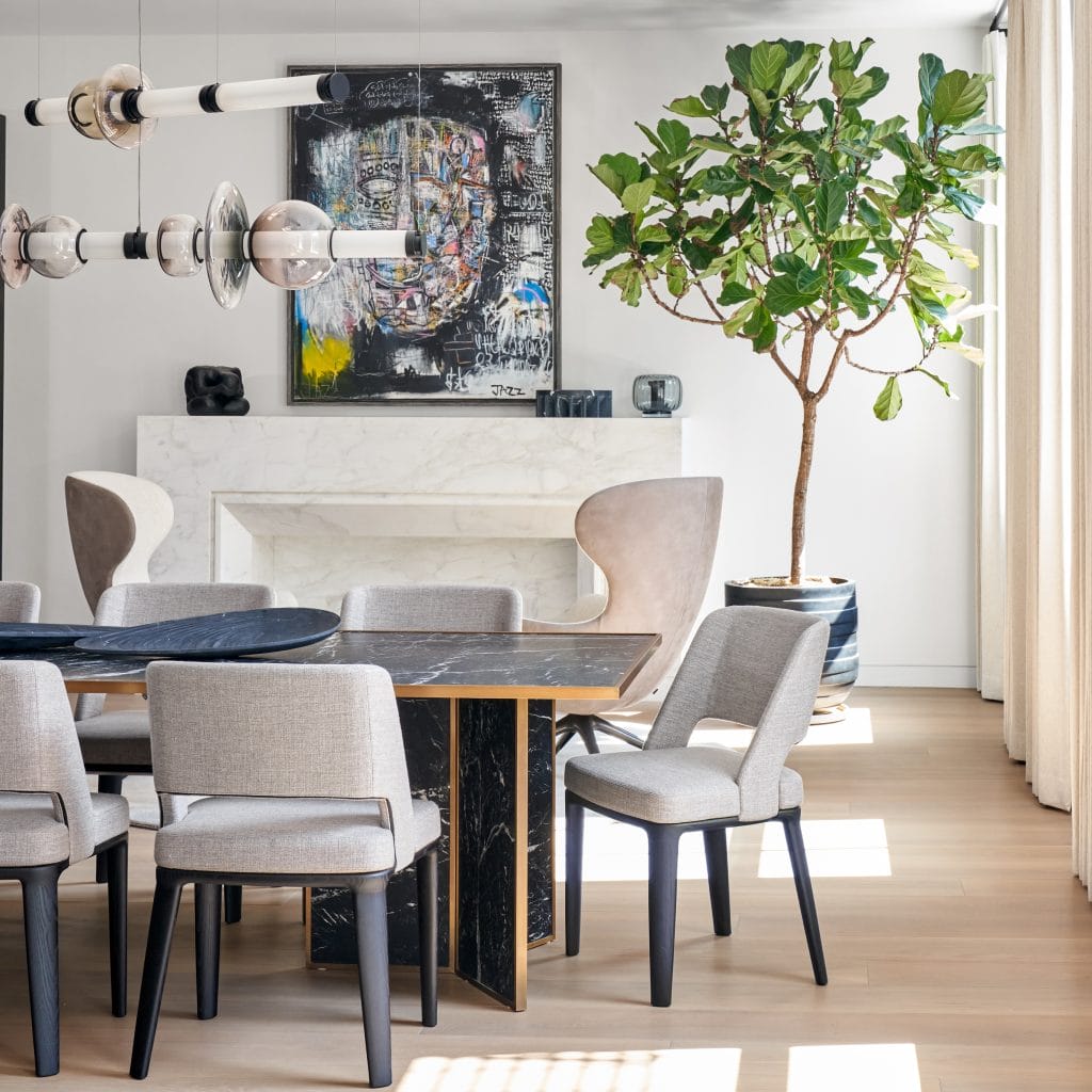 Modern dining room by Decorilla designer, Teresa W.