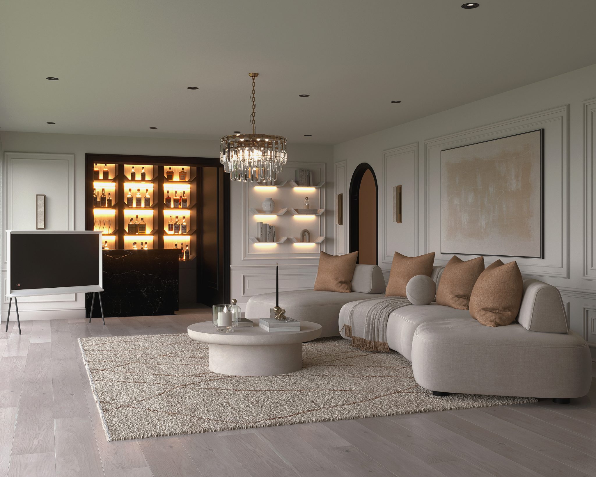 Before & After: Modern Classic Living Room and Kitchen