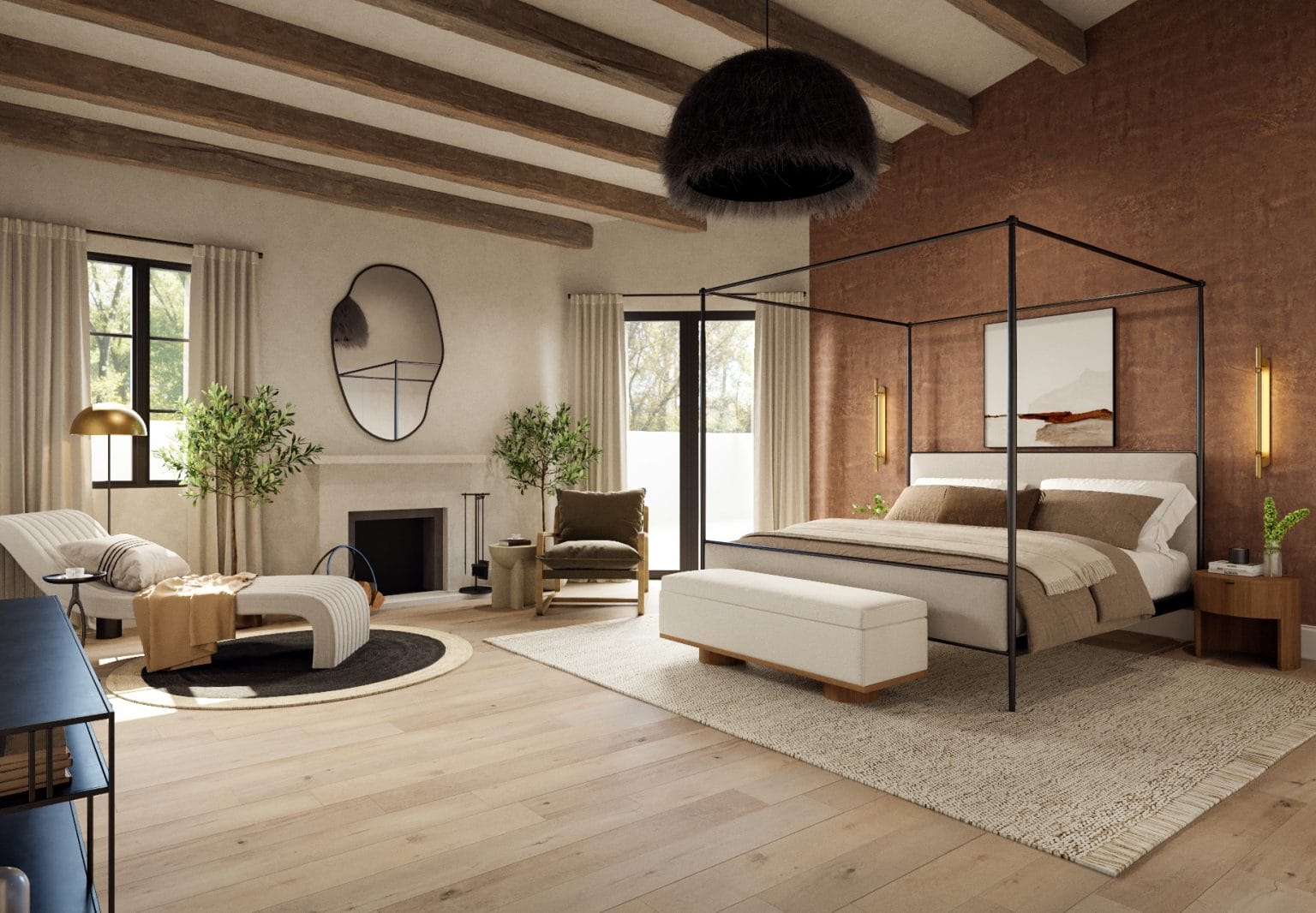 Before & After: Relaxing Mediterranean Style Bedroom - Decorilla Online Interior Design