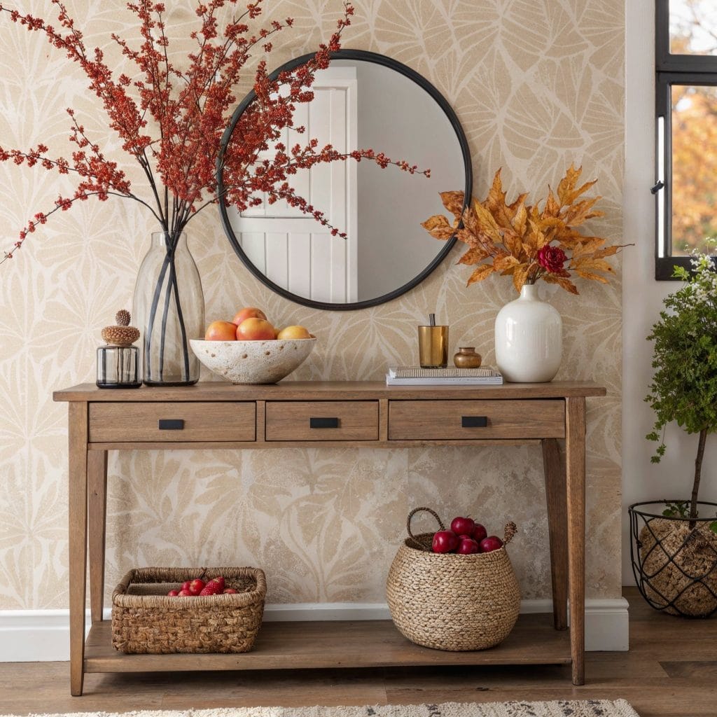 Thanksgiving decor ideas for an entryway by Decorilla