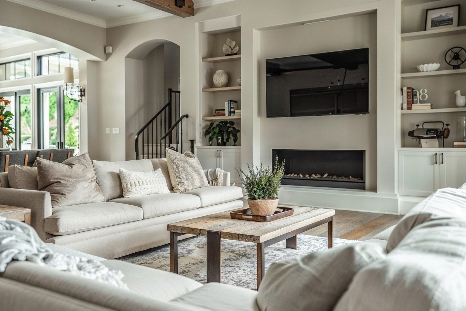 Before & After: Refined Family Room Design - Decorilla