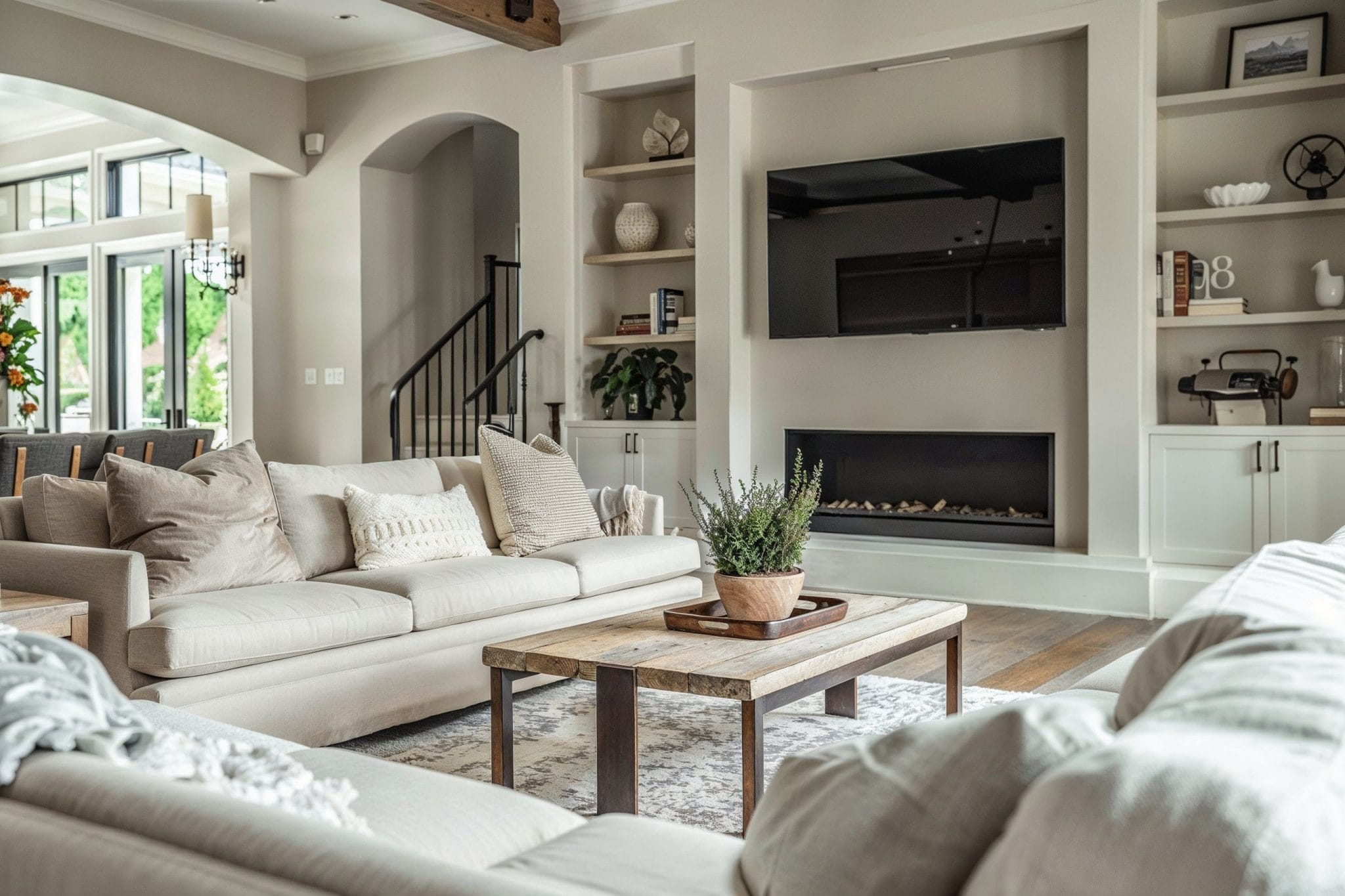 Before & After: Refined Family Room Design - Decorilla