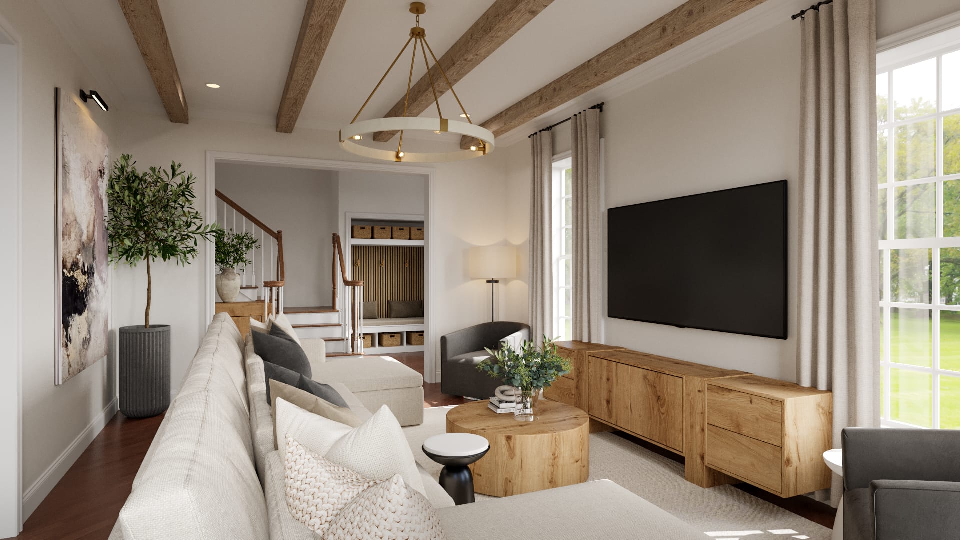 Before & After: Refined Family Room Design - Decorilla