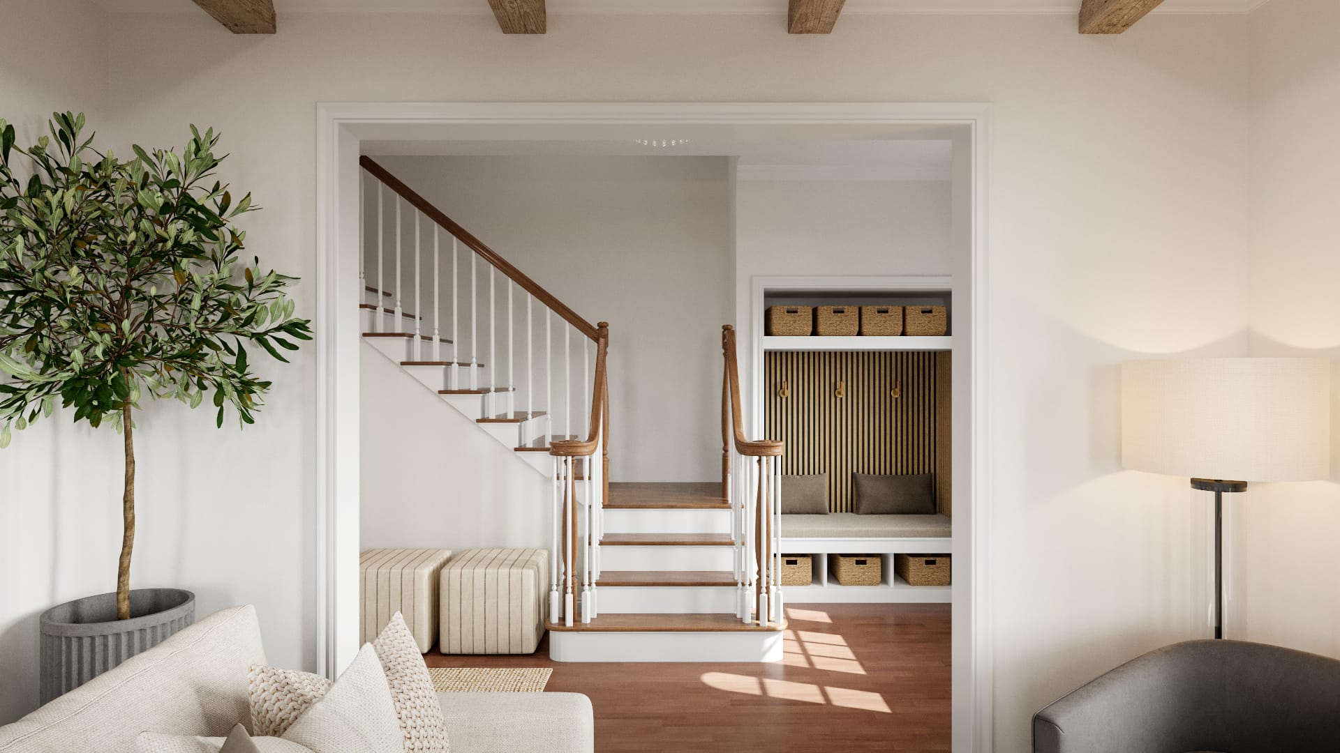 Before & After: Refined Family Room Design - Decorilla