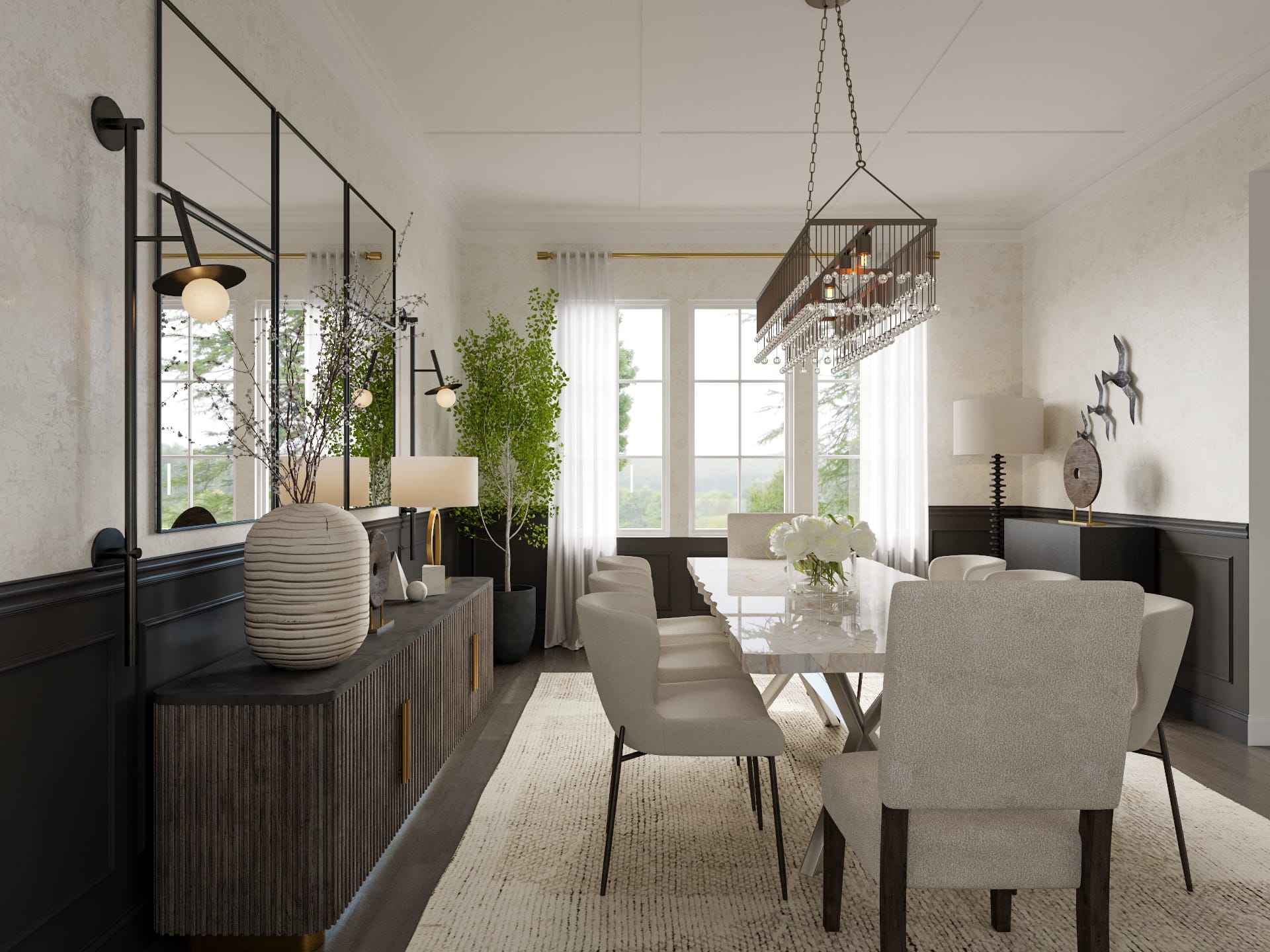 Before & After: Luxury Glam Dining Room - Decorilla