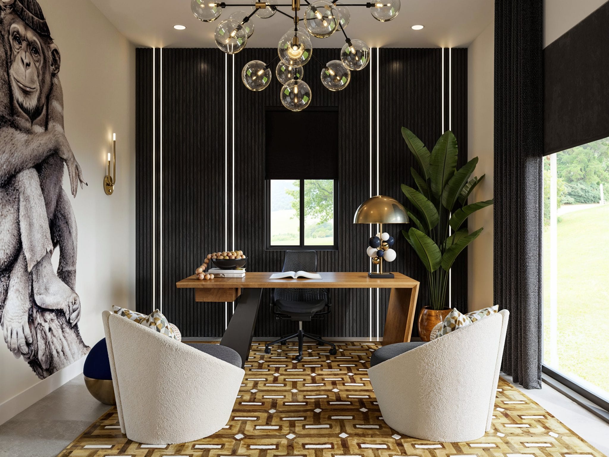 Before & After: Funky Home Office Den Interior - Decorilla Online ...