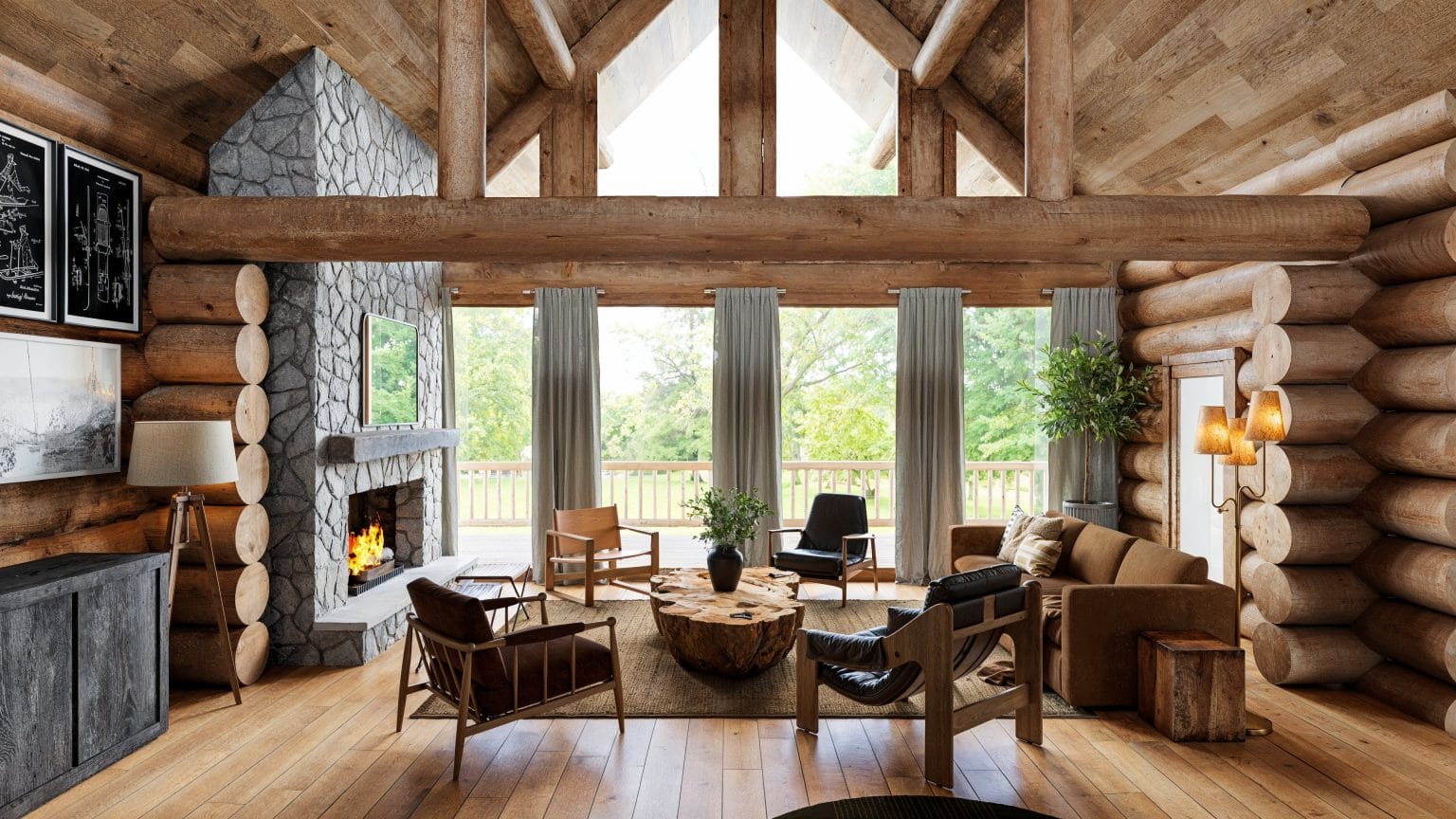 Before & After: Cozy Log Cabin Interior Refresh - Decorilla Online ...