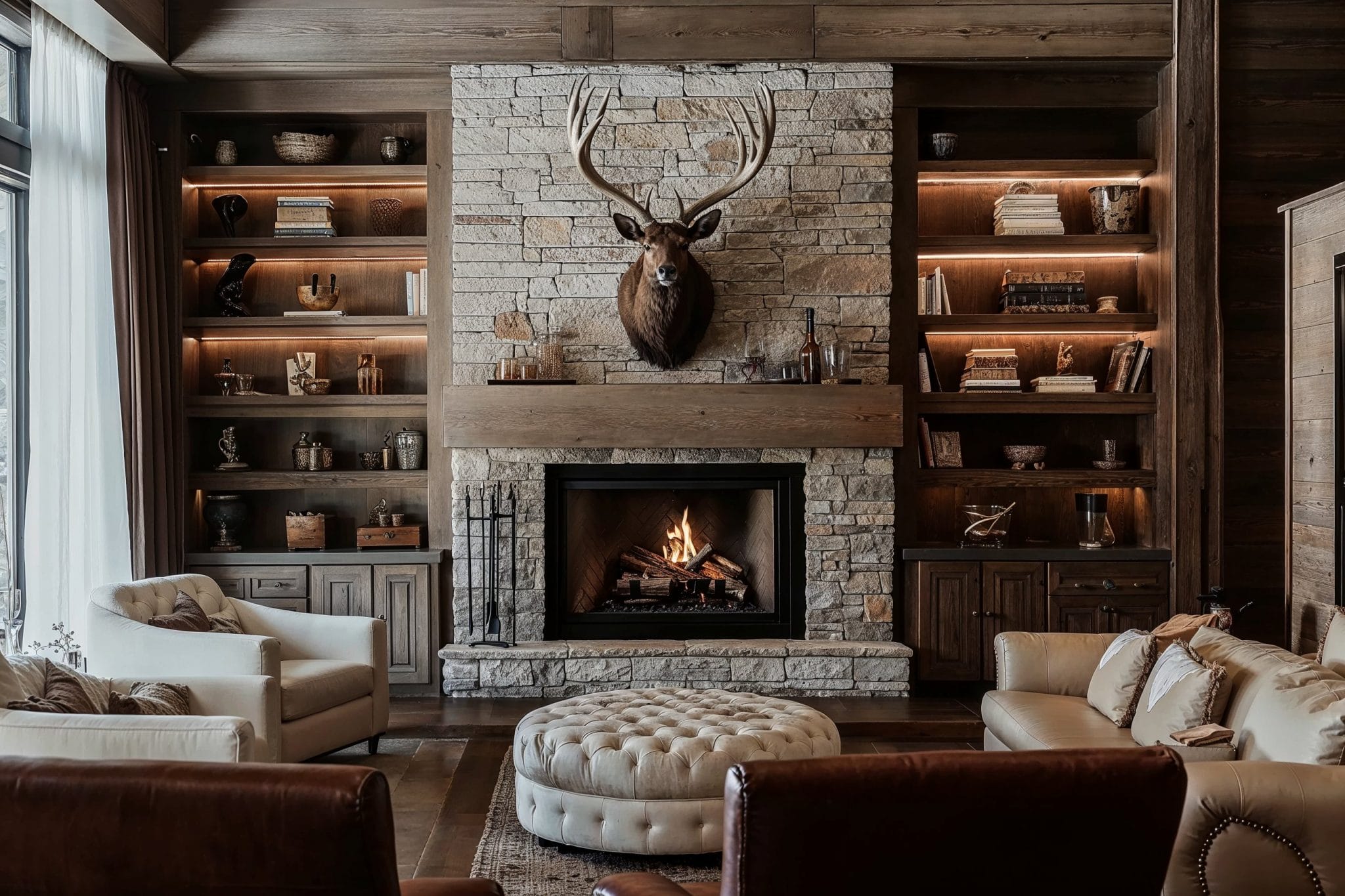 Before & After: Cozy Log Cabin Interior Refresh - Decorilla Online ...