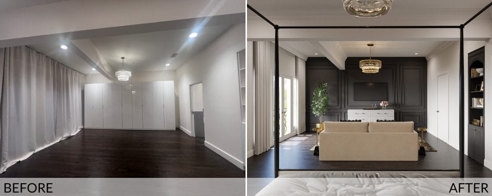 Bedroom before and after design by Decorilla