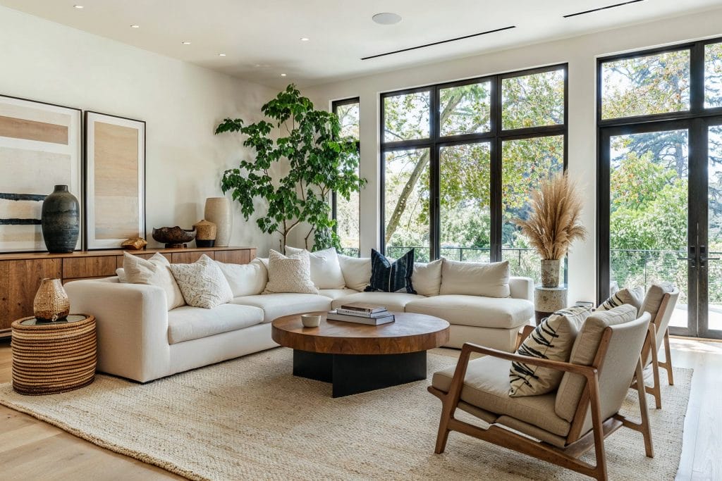 Modern bohemian living room decor pieces by DECORILLA