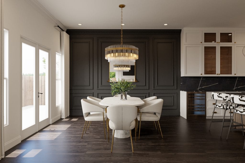 Modern transitional dining room interior by Decorilla