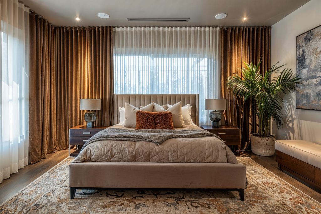 Transitional bedroom lighting design by DECORILLA