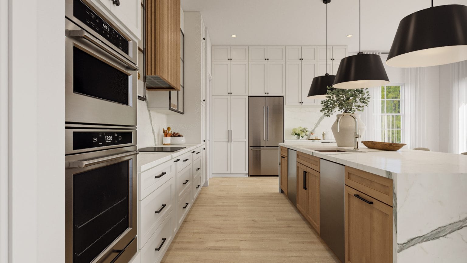 Before & After: Warm Modern Kitchen and Bathroom Design - Decorilla ...